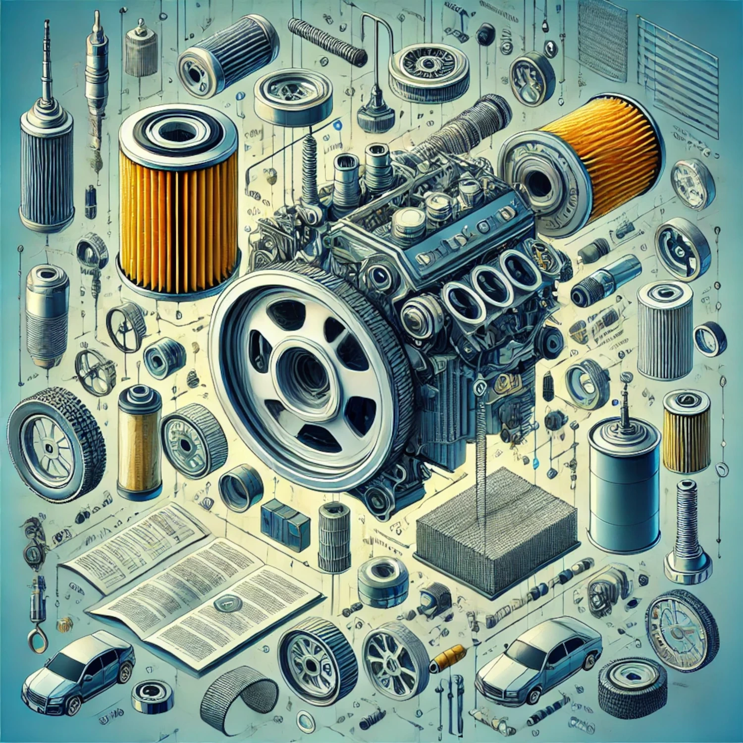 imagem de catálogo com filtro automotivo com dados técnicos sobre o produto